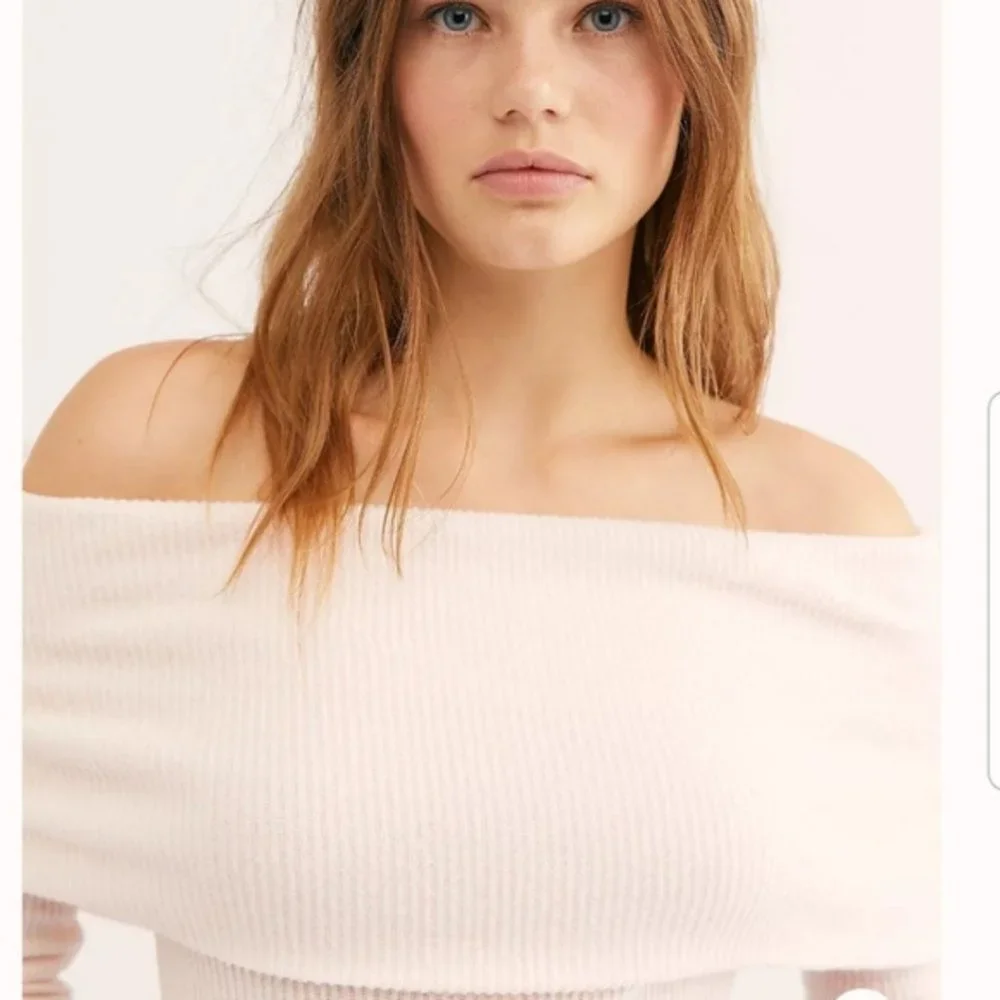 Free People Shell Pink Snowbunny Long Sleeve Top
